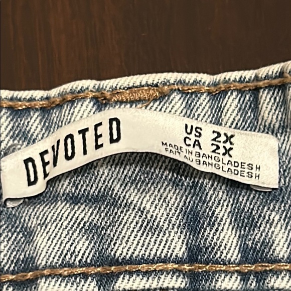 Devoted by DEX High Waist Denim Midi Skirt with Front Slit Size 2X - Picture 3 of 13